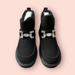 Black Boots with Crystal Embellishments size 6